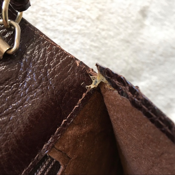 Vintage Faux Snakeskin Brown Purse - Picture 8 of 15